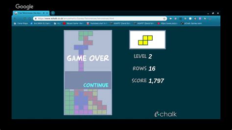 Echalk tetris game - Tetris has epitomized the “easy to learn difficult to master” design principle for over 30 years. Whether you first started playing the game on your IBM PC in 1987, 2018’s dazzling Tetris ...